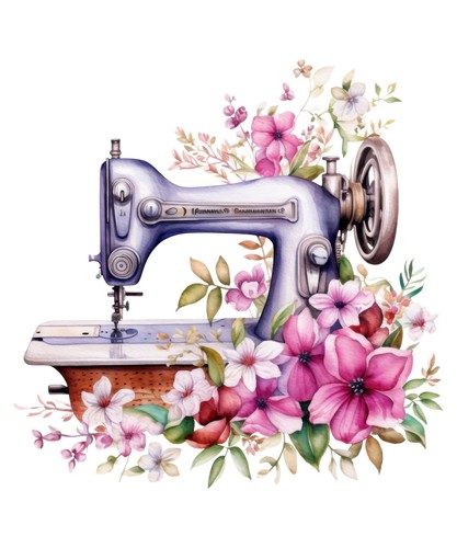 Aquarell nähmaschine blumen - aquarell,