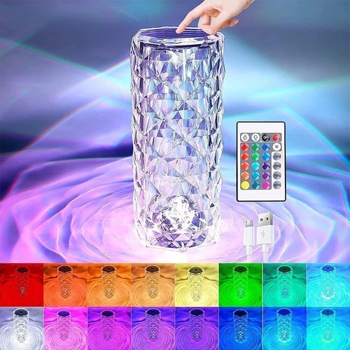 Rgb led crystal table lamp - led,