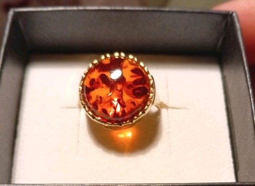 Wunderschönen bernstein ring - bernstein,