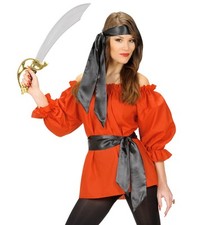 BLUSE ROT Gr. XL Piratenbluse