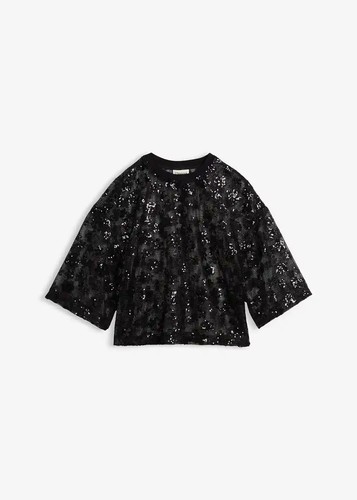 Jerseybluse mit pailletten - jerseybluse,