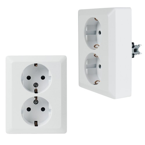 Fach steckdose für 1x - 2-fach,