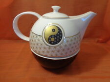 Teekanne mit Stövchen Ying and Yang schwarz von Goebel 