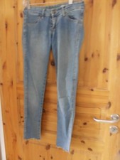 H & M Sqin Low Waist Slim Leg Gr. 27 ausgefranst hell denim 