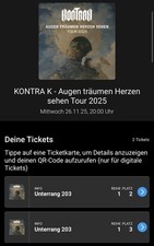 Kontra K Konzertkarte Berlin, 26.11.25, 2 Stück