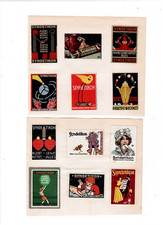 15 alte Reklamemarken für Syndetikon-Klebstoff der Firma Otto Ring & Co.