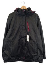 POLARINO Outdoorjacke Damen Schwarz Gr.42 Kapuze Polyester Freizeit Sportlich