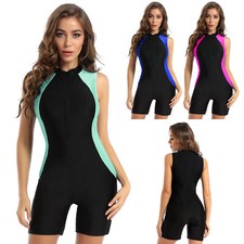 DE Damen Badeanzug Sport Overall Sonnenschutz Neoprenanzug Surfen Kostüm Wasser