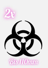 2x BIOHAZARD Aufkleber  Größe bis 11cm Sticker NEON FARBEN Auto Decal M2