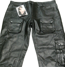 W40  BOCKLE Lederhose UTILITY 8-Cargo-Pockets ECHT-Leder Cargo Langgröße TOP