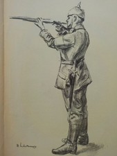 MAX LIEBERMANN - Zielender Infanterist. Lithographie 1915, Schiefler 187 
