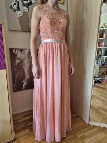 Elegantes abendkleid rosé - in,