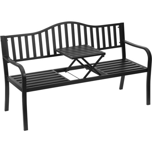 Gartenbank metall mit tisch - metall,