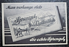 Sprengel , Vollmilch Schokolade , Hannover , Alte Reklame , 1926 , (A22)