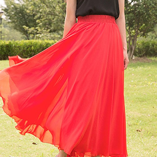 Damen maxi swing rock chiffon - damen,