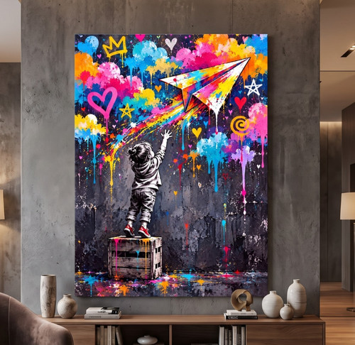 Wandbild banksy kind - wandbild,