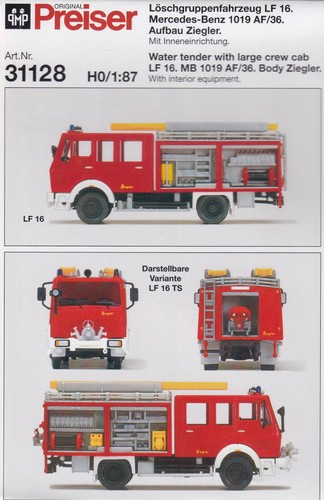Preiser bausatz feuerwehr - preiser, 1:87