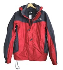 The North Face HyVent Herren leichte Jacke gr. M Grau / Rot mit Kapuze