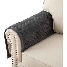 Dunkelgraue Armlehnenbezüge 70x70cm rutschfest Weich Haustiere Sofaschutz