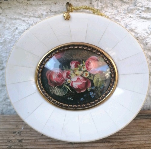 Antike lupenmalerei rosen oval - antike,
