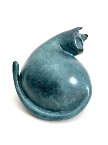 Bronzefigur katze abstrakt - bronzefigur,