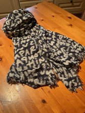 Original LOUIS VUITTON Schal Stola Stephen Sprouse Graffiti Wolle/Baumwolle Blau