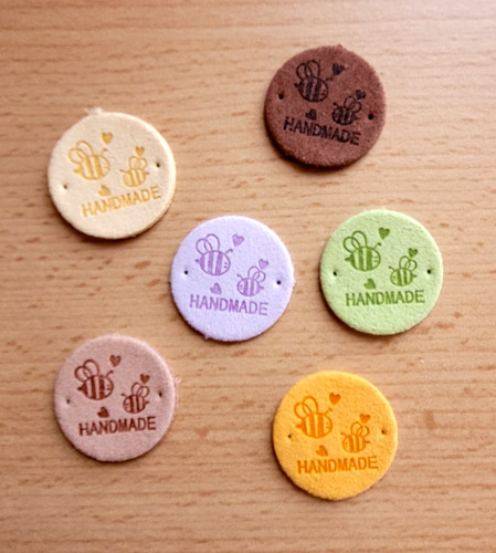 Leder label handmade - pu-leder,