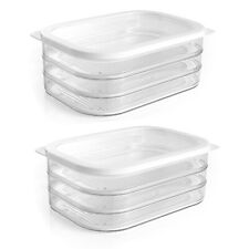 8tlg. Aufschnittboxen Kühlschrank Set mit Deckel 6 Lagen 6 x 550 ml Wurst Käse