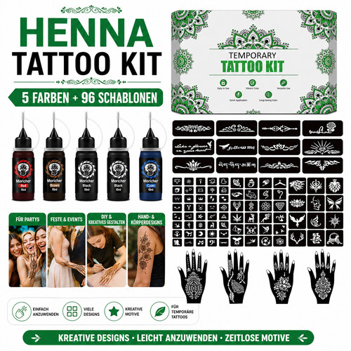 Moricher henna tattoo kit mit - tattoo,