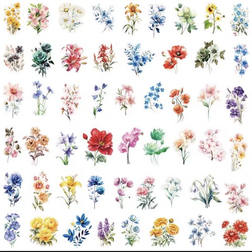 50x pflanzen sticker blumen - pflanzen,