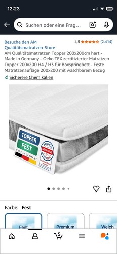 Fester matratzen topper - topper, h3/h4