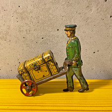 FISCHER – Gepäck Träger Porter Karre – Penny Toy um 1900 – Selten