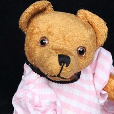 Antiker Teddybär Firma Weiersmüller 20er Jahre mit Steiff Hamster & Puppenkleid