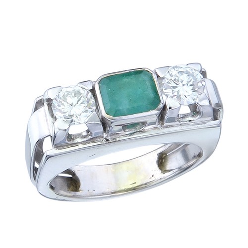 Ring smaragd brillanten 585 - ring,