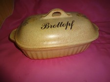 Vintage Brot-Topf handbemalter  Steingut Keramik Brot aufbewachung Topf + Deckel