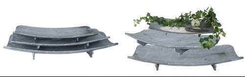 3er set holzschalen grau - holzschalen,,