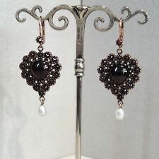 Granatschmuck Granat Herz Perle Trachten Vintage Sterling Silber 925/- vergoldet