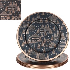 6x Platzteller Chalet schwarz