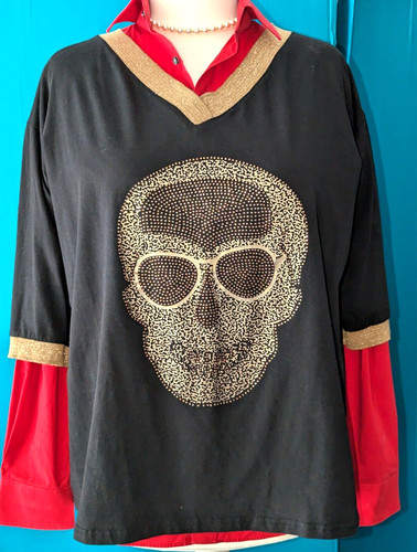 Totenkopf damen shirt xl - damen, 48
