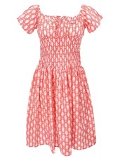 Boho Minikleid, handbedrucktes