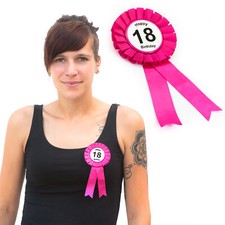 18. Geburtstag Birthday Button Brosche Pink Happy Birthday