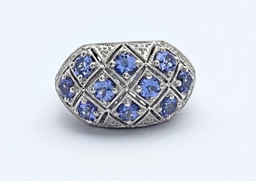 Tansanit diamanten ring - tansanit,