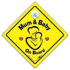  Mama und Baby an Bord Autoschild, Baby an Bordschild, Saugnapfschild Neugeboren