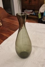 Schön geschwungene Vase, Rauchglas grau, Designerstück, ca. 26 cm hoch, Top