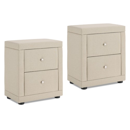 Nachttisch 2er set - nachttisch, beige