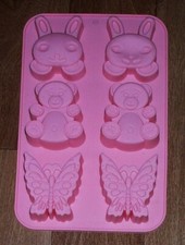 Silikonform Gießform Hase Bär Schmetterling - Raysin Keraflott Gips