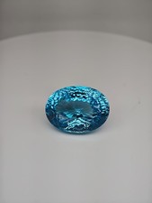 Topas 37.35ct VVS Oval Concave-Cut Edelstein – Swiss Blue Brasilien