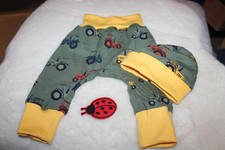 Mode für die Kleinsten Babyset Pumphose+Mütze gr 56/62/68-Trecker