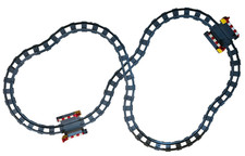 LEGO DUPLO Eisenbahn Schienen Set  Kurve + gerade + Weiche + Übergang Dunkelgrau