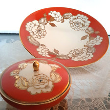 Servierteller und Bonboniere 2-teilig von Jakob Hertel, Handarbeit, TOP Zustand